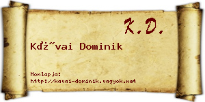 Kávai Dominik névjegykártya